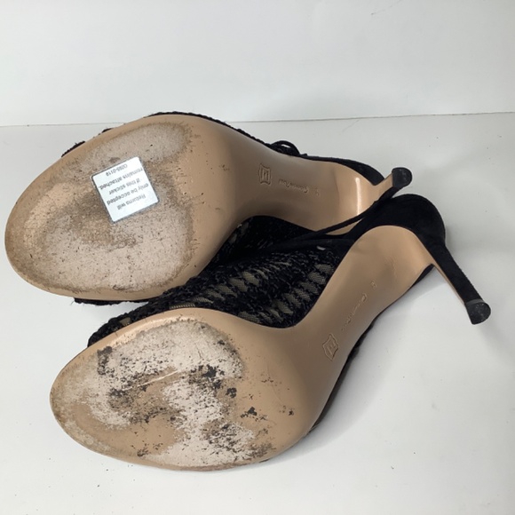 GIANVITO ROSSI Bardot crochet-knit and suede heels - Picture 15 of 16